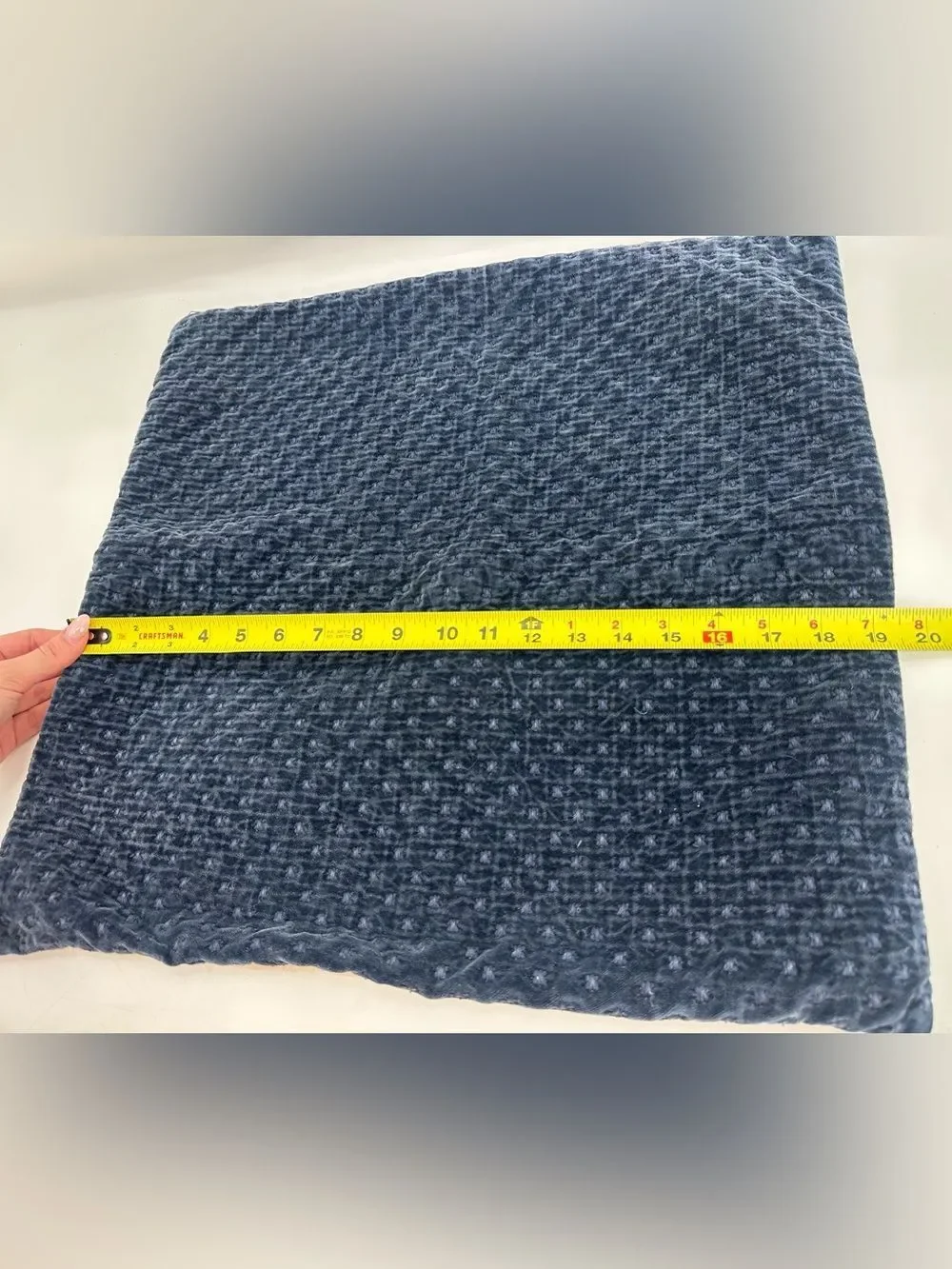 Pottery Barn Boucle Throw Pillow Cover Steele Blue Square Approx 19” X 19”